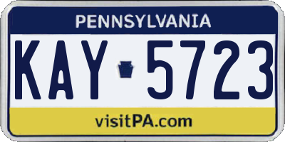 PA license plate KAY5723