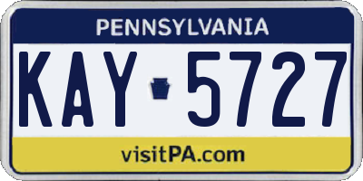 PA license plate KAY5727