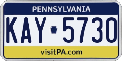 PA license plate KAY5730