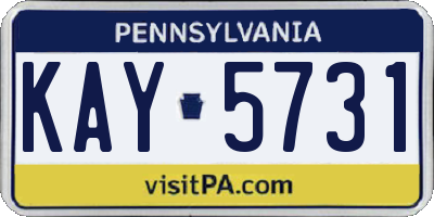 PA license plate KAY5731