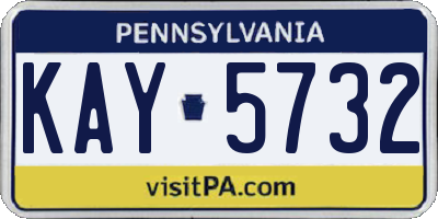 PA license plate KAY5732