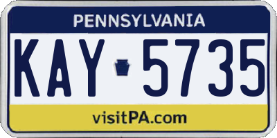PA license plate KAY5735