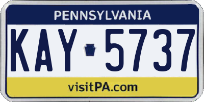 PA license plate KAY5737