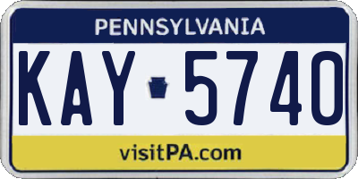 PA license plate KAY5740