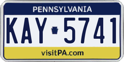 PA license plate KAY5741