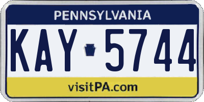 PA license plate KAY5744