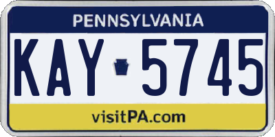 PA license plate KAY5745