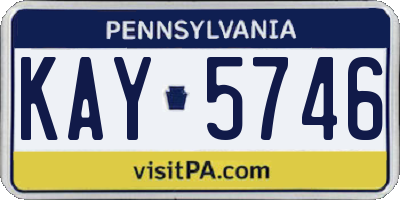 PA license plate KAY5746