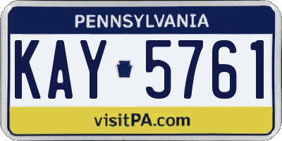 PA license plate KAY5761