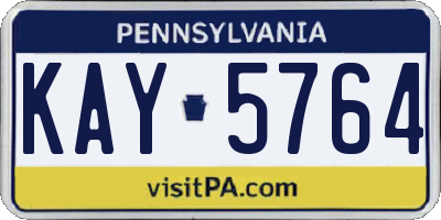PA license plate KAY5764