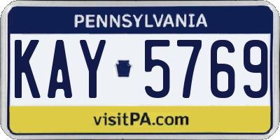 PA license plate KAY5769