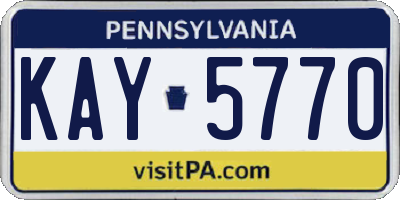 PA license plate KAY5770