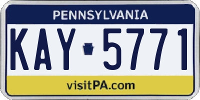 PA license plate KAY5771