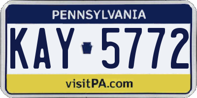 PA license plate KAY5772
