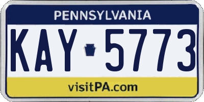 PA license plate KAY5773