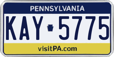 PA license plate KAY5775