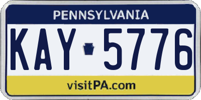 PA license plate KAY5776