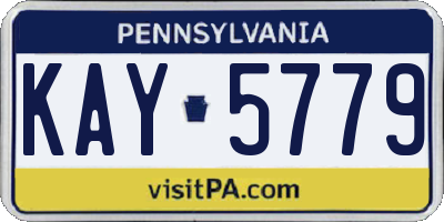 PA license plate KAY5779