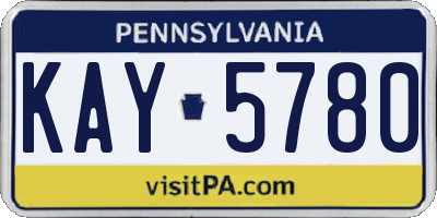 PA license plate KAY5780