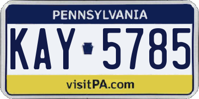 PA license plate KAY5785