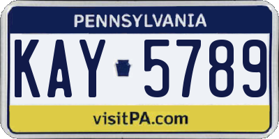 PA license plate KAY5789