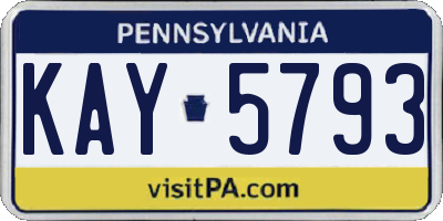PA license plate KAY5793
