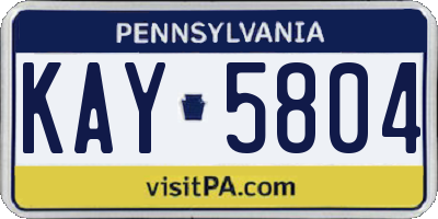 PA license plate KAY5804