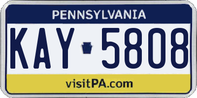 PA license plate KAY5808