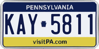 PA license plate KAY5811