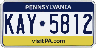 PA license plate KAY5812