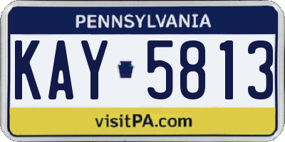 PA license plate KAY5813
