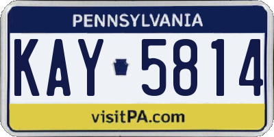 PA license plate KAY5814