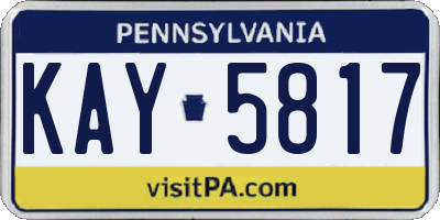 PA license plate KAY5817