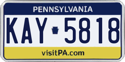PA license plate KAY5818