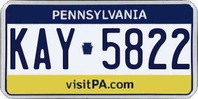 PA license plate KAY5822