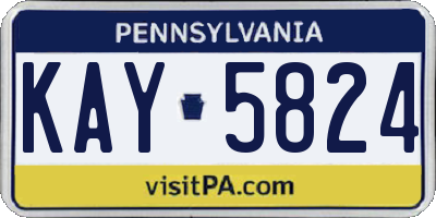 PA license plate KAY5824