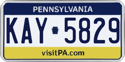 PA license plate KAY5829