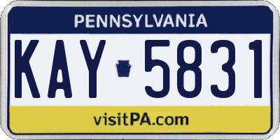 PA license plate KAY5831