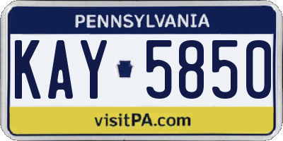 PA license plate KAY5850