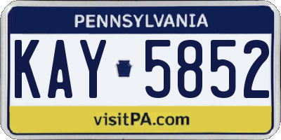 PA license plate KAY5852