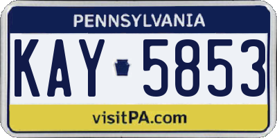 PA license plate KAY5853