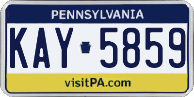 PA license plate KAY5859