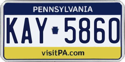 PA license plate KAY5860