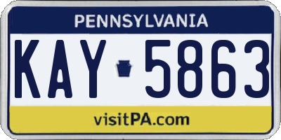 PA license plate KAY5863