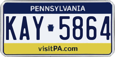PA license plate KAY5864