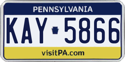 PA license plate KAY5866