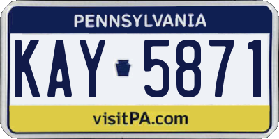 PA license plate KAY5871