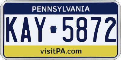 PA license plate KAY5872