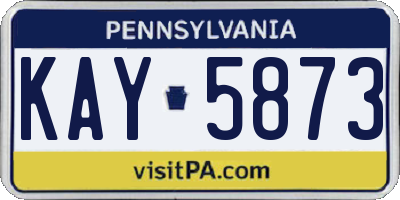 PA license plate KAY5873