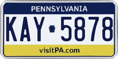 PA license plate KAY5878